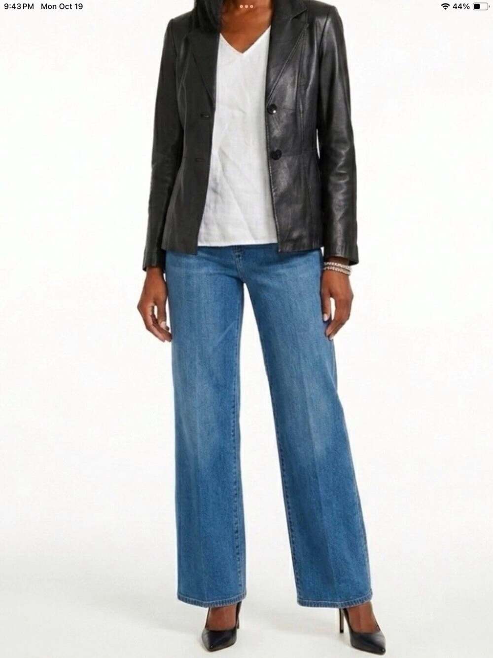 VTG Wilsons Leather-Pelle Studio Black Leather Women S Blazer Minimalist Biker